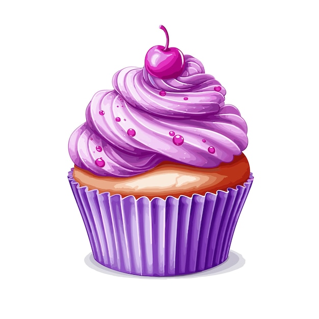 Cute dessert cupcake vector