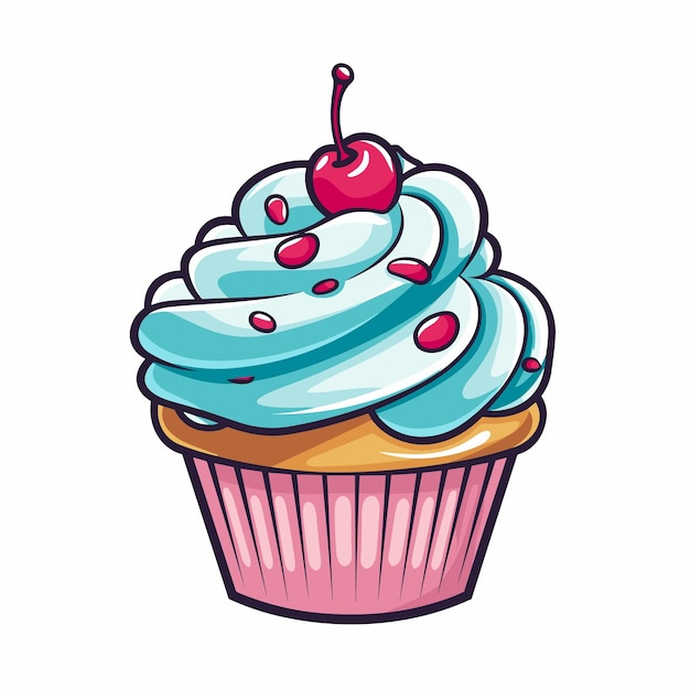 Vector cute dessert cupcake vector