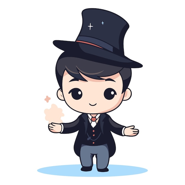 Vector cute detective boy cartoon character vector illustration cute detective boy cartoon character