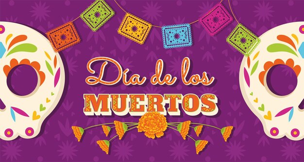 Cute dia de los muertos poster Vector