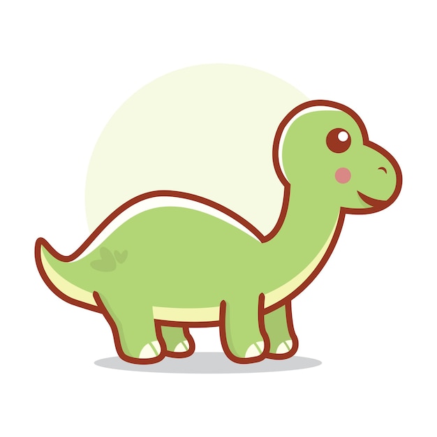 Simpatico dino fumetto vettoriale icona illustrazione logo mascotte concetto disegnato a mano trandy cartoon