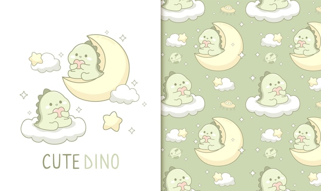 Cute dino seamless pattern for baby pattern wallpaper