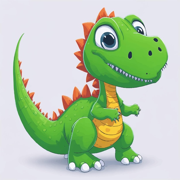 Cute dinosaur cartoon isolated on white background