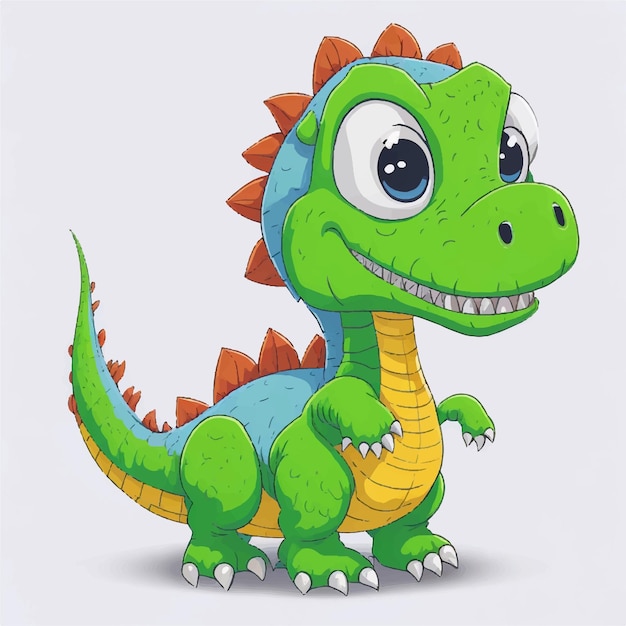 Cute dinosaur cartoon isolated on white background