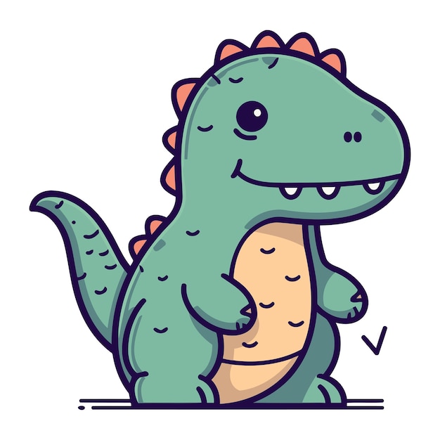 Вектор Милый мультфильм о динозавре векторная иллюстрация милого персонажа динозавра