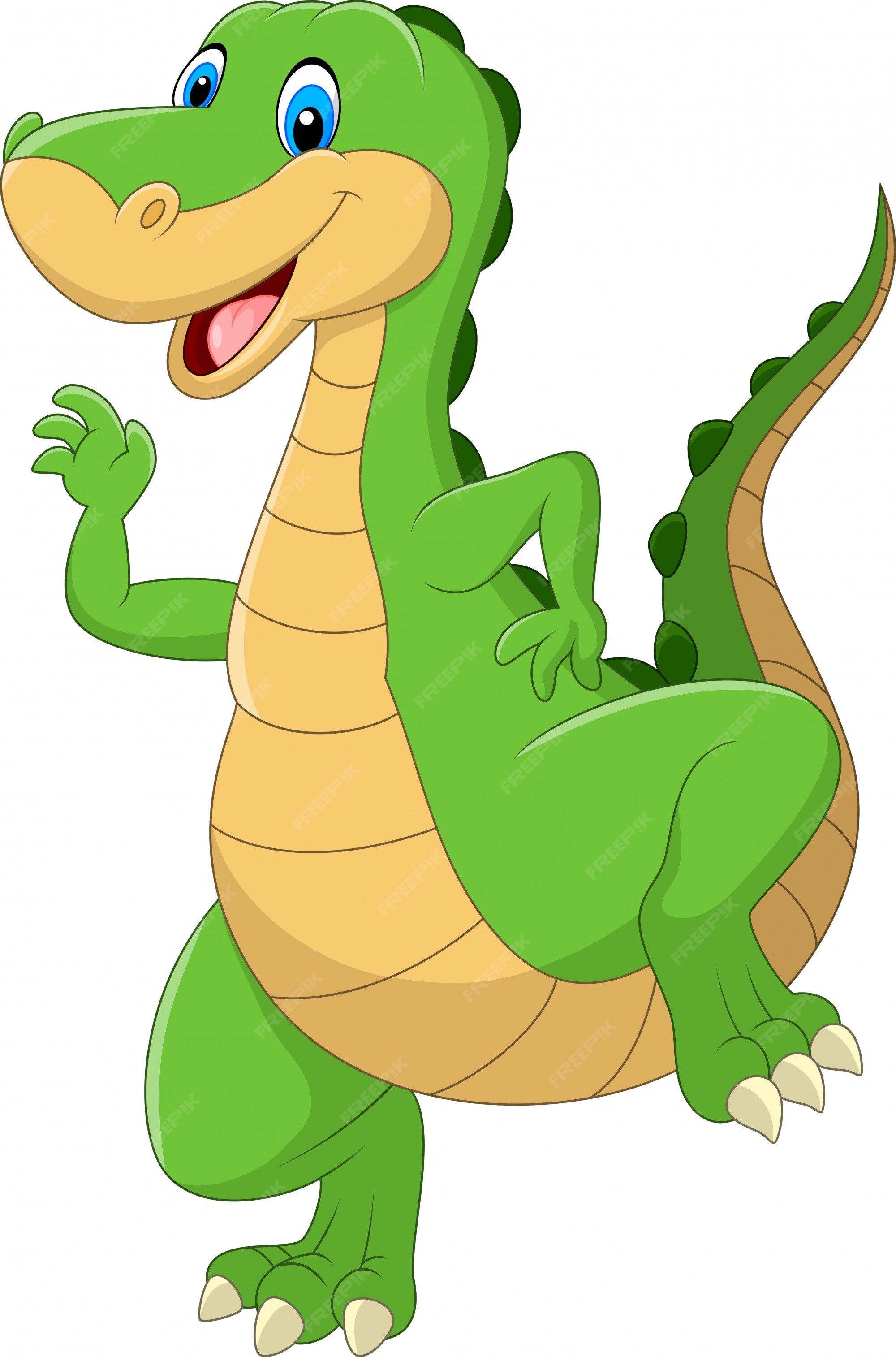 Cute Green Dinosaur Cartoon Stock Vector - Illustration of hunter