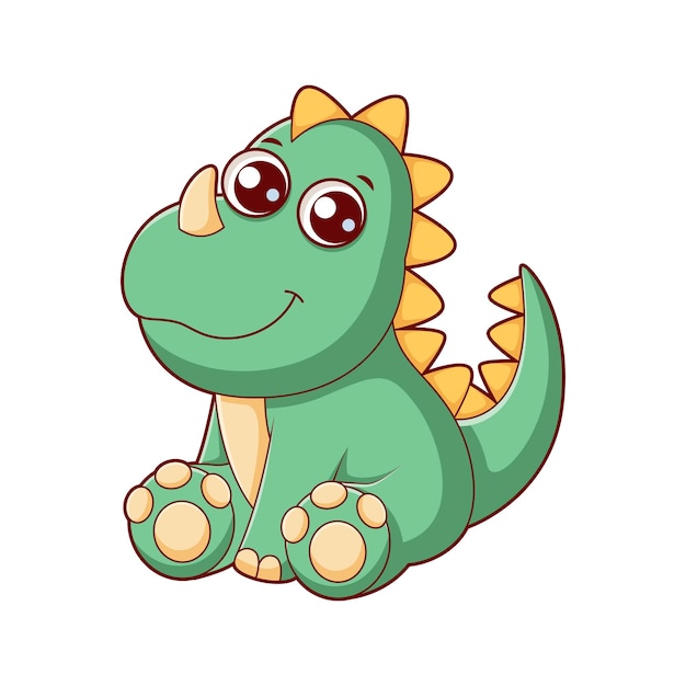 Cute Dinosaur Character Design Illustration