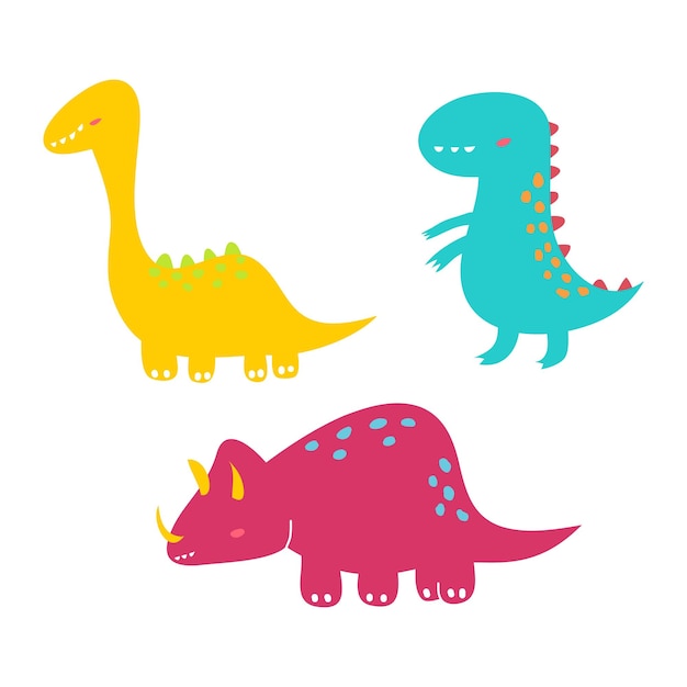 Cute Dinosaur in childish style Vector Illustration