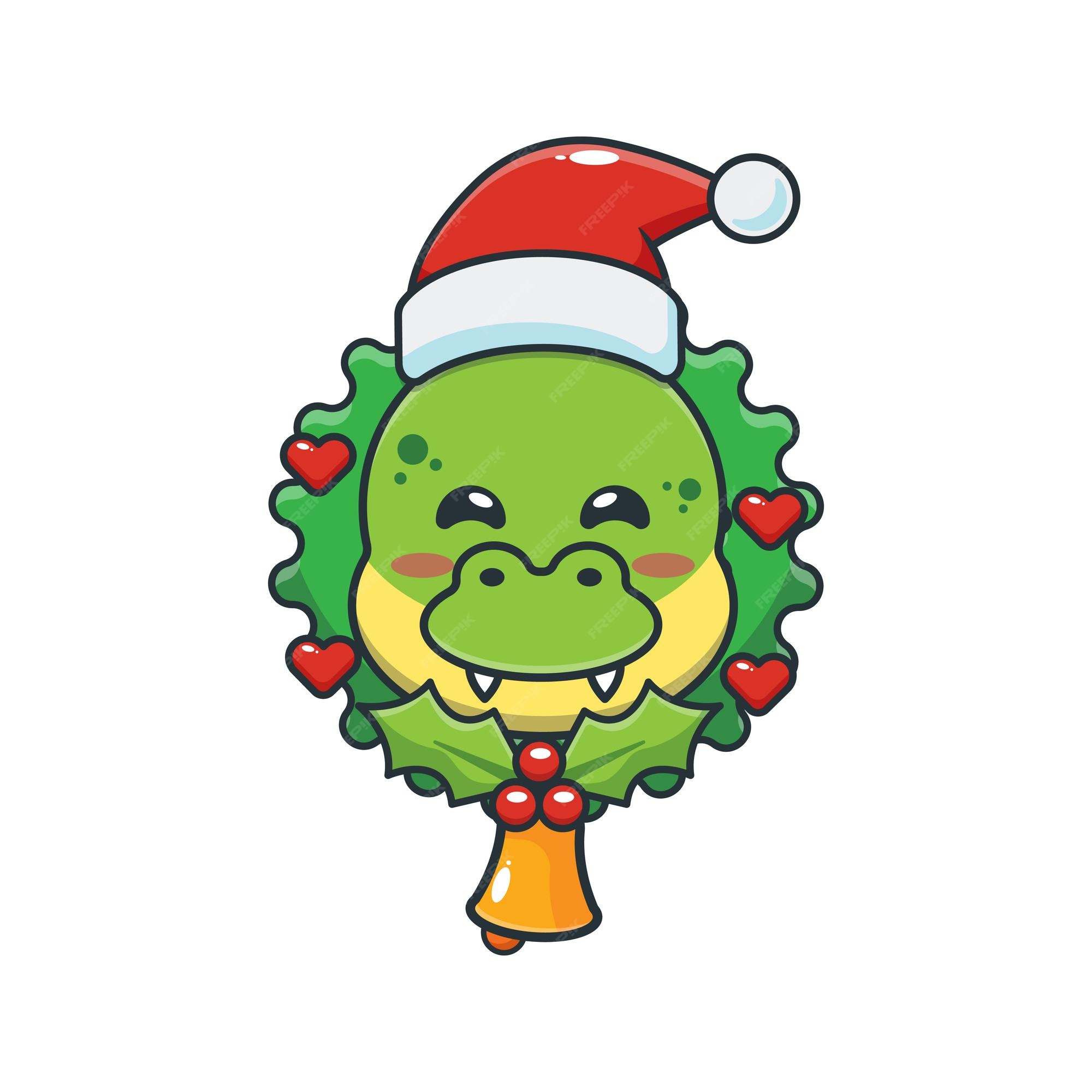 Christmas Dino mascot 8515207 Vector Art at Vecteezy