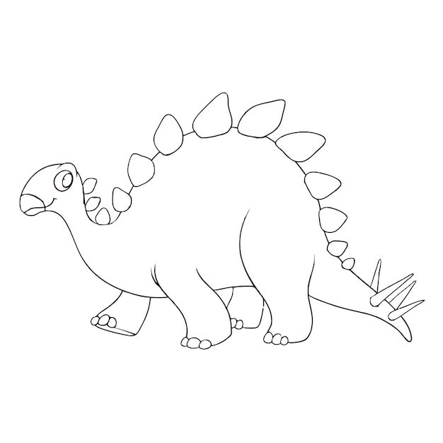 Vector cute dinosaur coloring page for kids