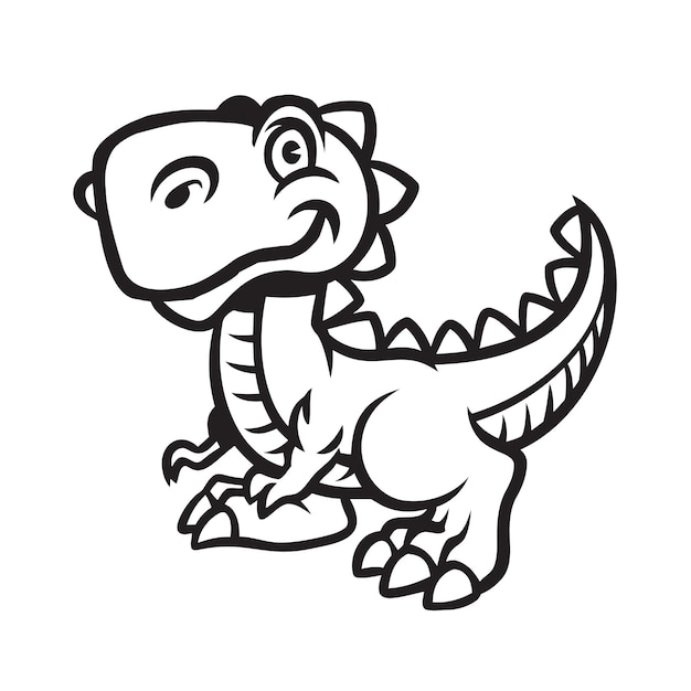 Cute Dinosaur Coloring Page For Kids