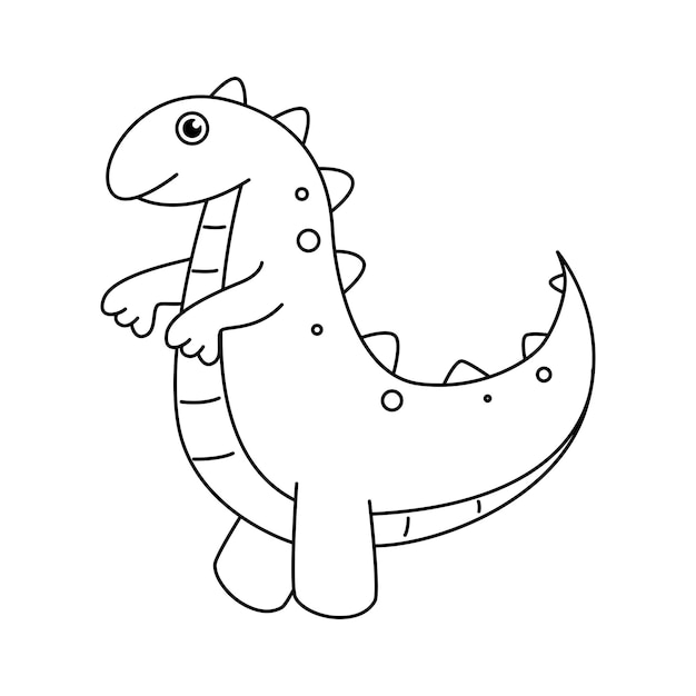 Vector cute dinosaur coloring pages for kids and adults