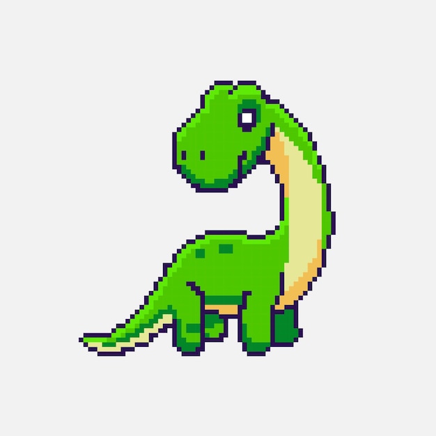 Vector cute dinosaur dinosaur for kids pixel