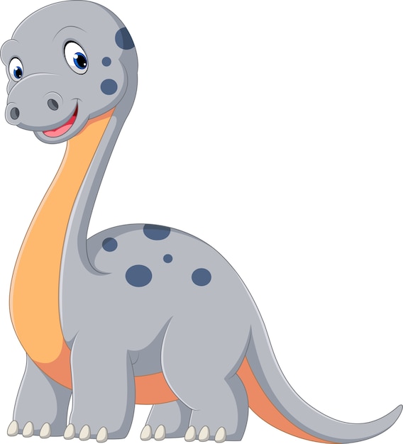 Симпатичный динозавр diplodocus мультфильм