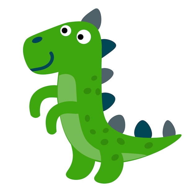 Cute dinosaur in flat style isolated on white background