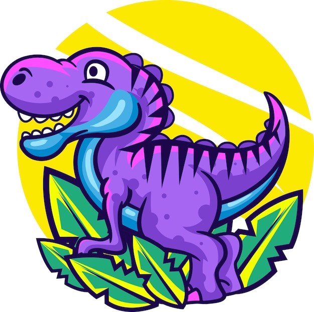 Vector cute dinosaur mascot vector