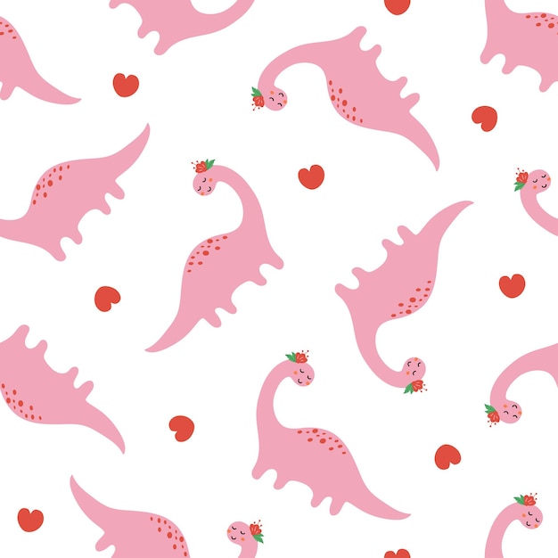 귀여운 공룡 패턴 유치 한 원활한 인쇄