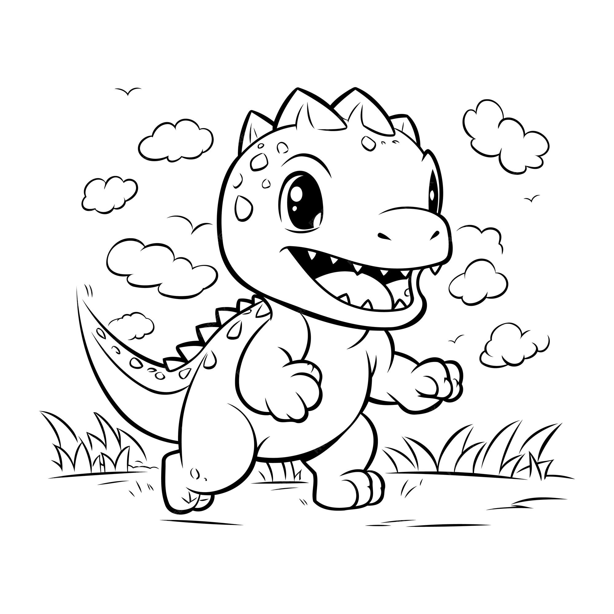 Cute Dinosaur Runner coloring page