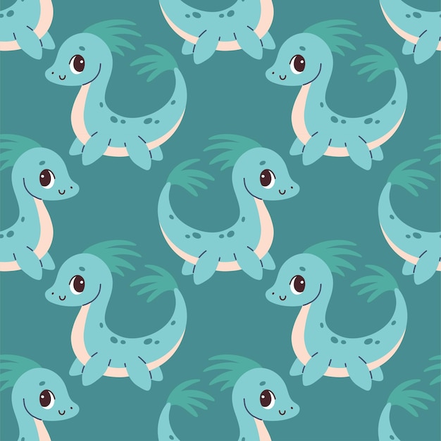 Vector cute dinosaur seamless pattern cute colored dinosaurs for nursery kids clothing kids pattern