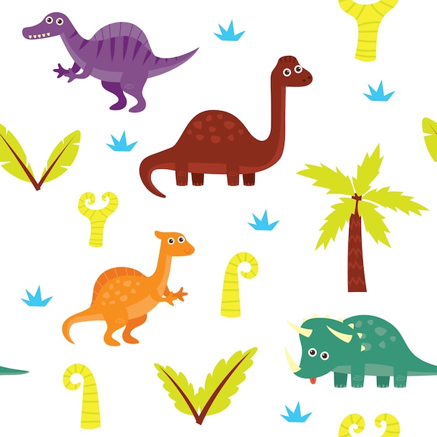 Cute dinosaur seamless pattern series