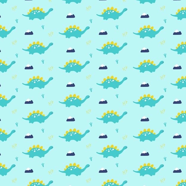 cute dinosaur seamless pattern vector