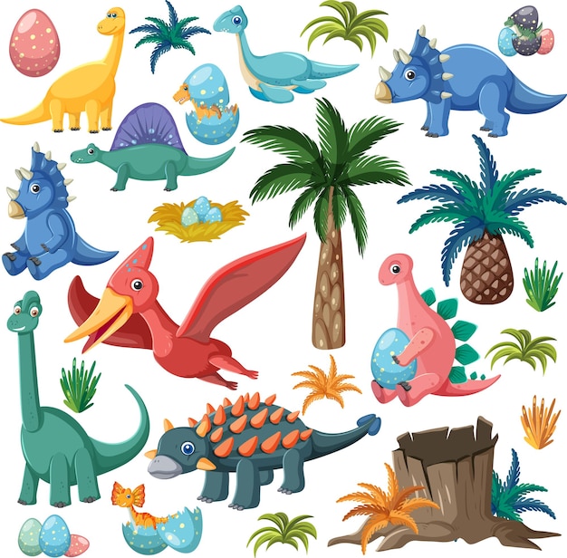 Cute dinosaur seamless pattern