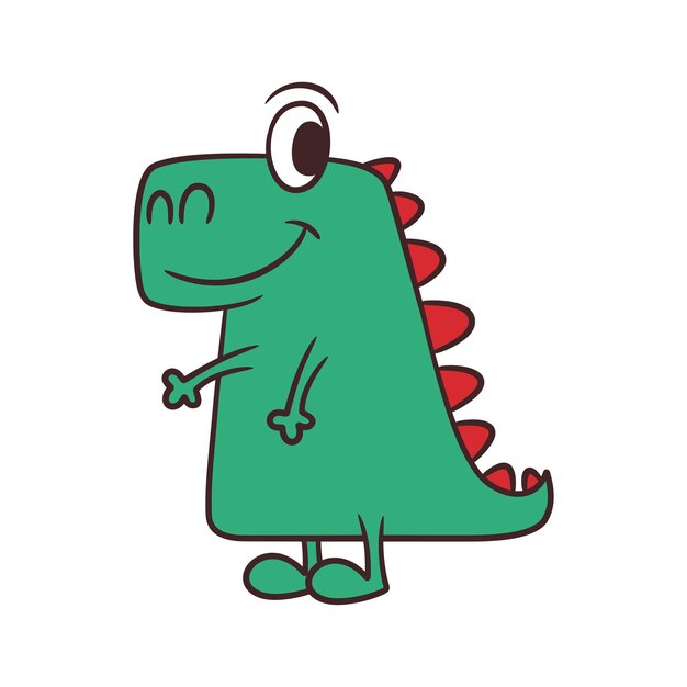 Cute Dinosaur Vector Illustration hand drawn