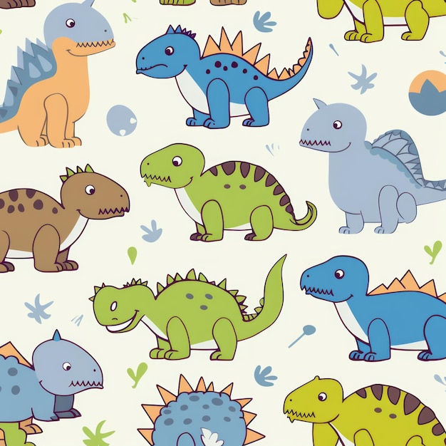 Cute dinosaurs pattern for kids vector