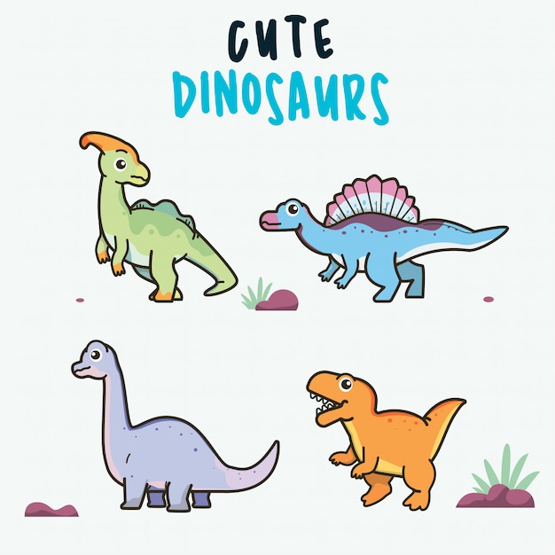 Набор милых динозавров