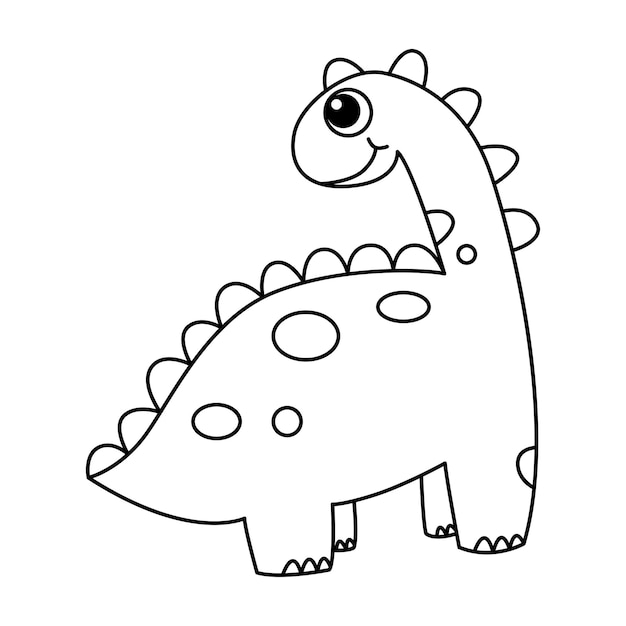 Cute dinosours cartoon characters vector illustration For kids coloring book