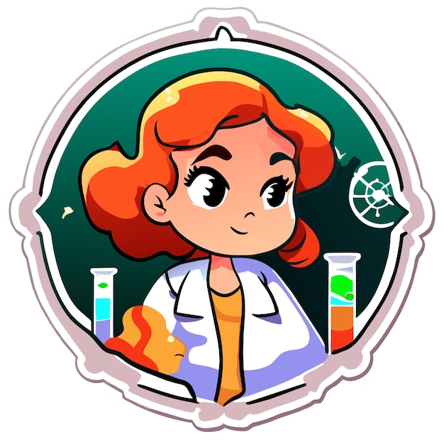 Vector cute doctor hand drawn flat stylish mascot cartoon character drawing sticker icon concept isolated