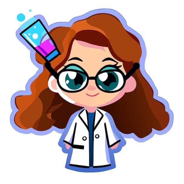 Vector cute doctor hand drawn flat stylish mascot cartoon character drawing sticker icon concept isolated