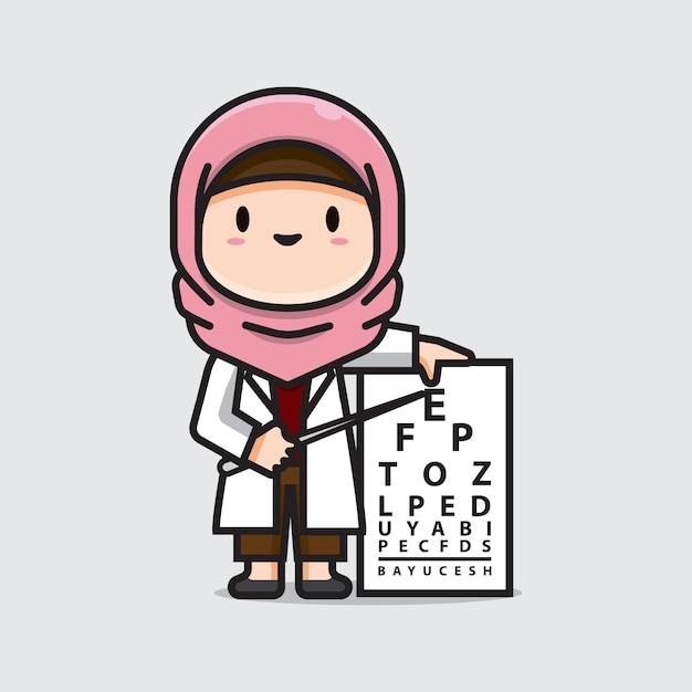 Cute doctor ophthalmologists