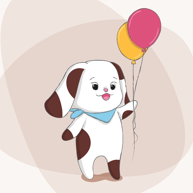 Вектор Симпатичная собака мультфильм рисованной