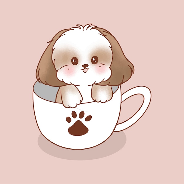 Cute dog cartoon illustration