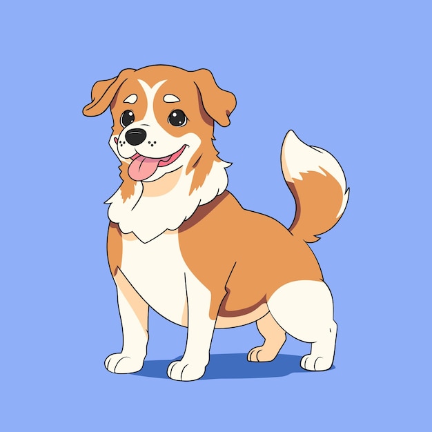 Cute dog cartoon illustration