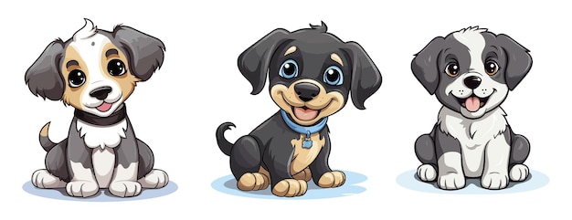 Vector cute dog cartoon illustration