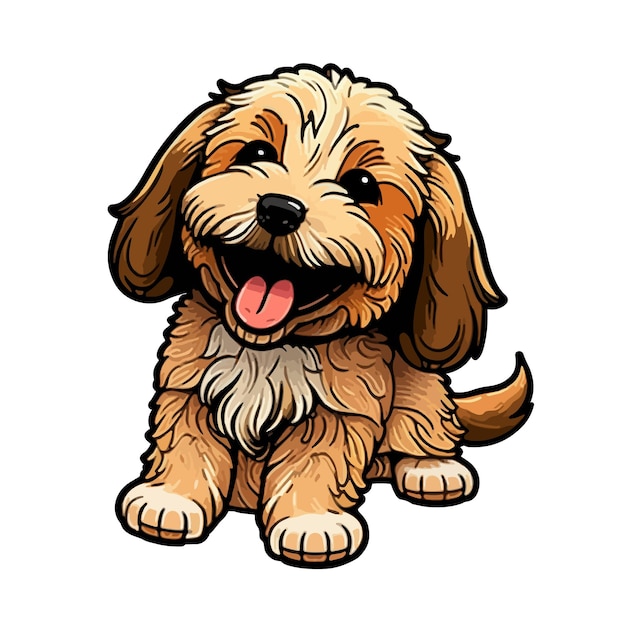 Cute dog cartoon style