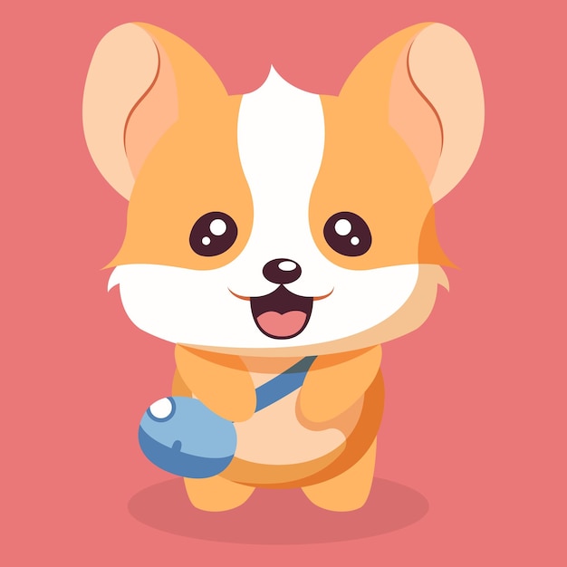 Cute Dog Character Design Illustration