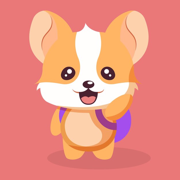 Vector cute dog character design illustration