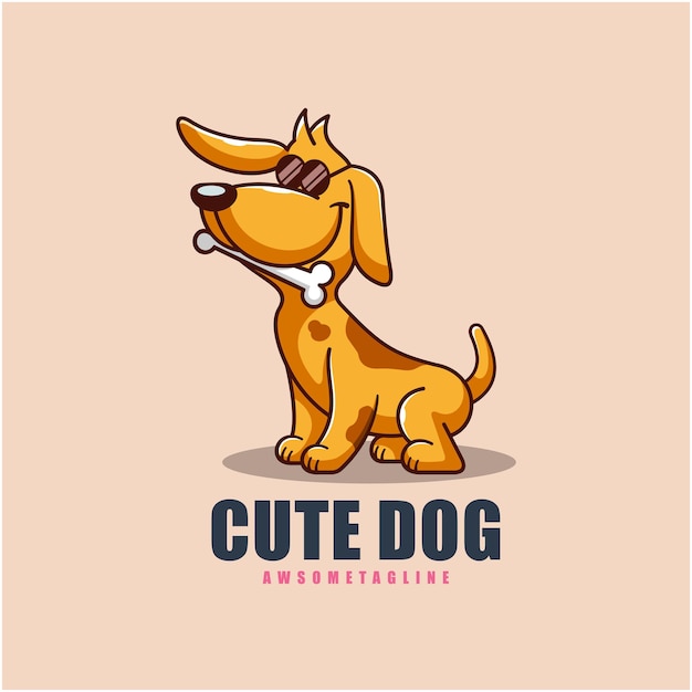 Cute dog character mascot design