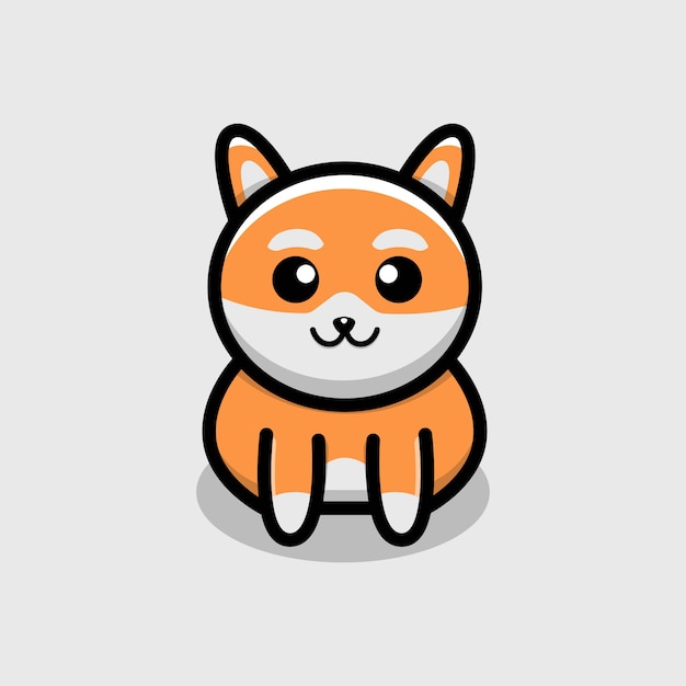 Cute dog character vector illustration