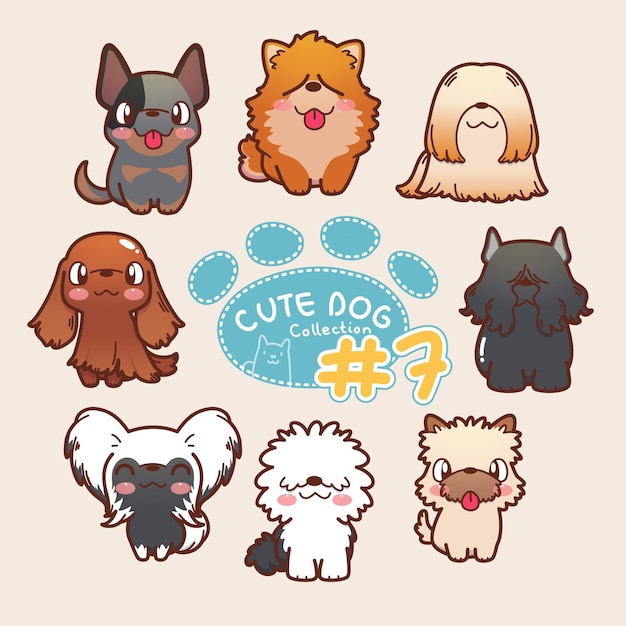 ベクトル かわいい犬のコレクション7