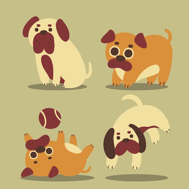 Vector cute dog collection