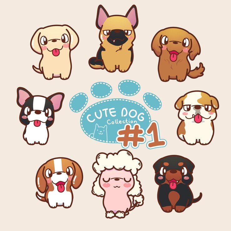 Vector かわいい犬のコレクション