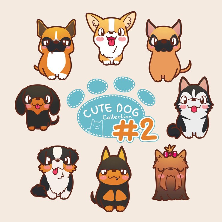 Vector かわいい犬のコレクション