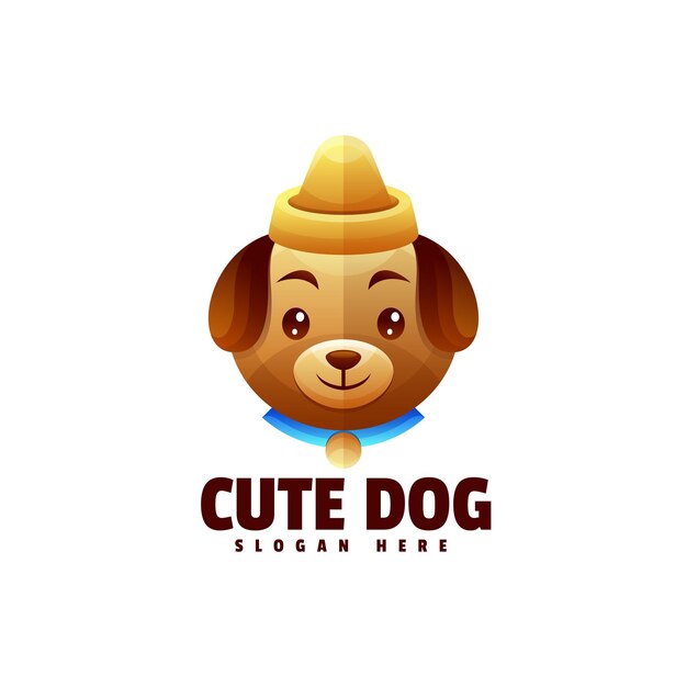 Cute Dog Colorful Logo Design