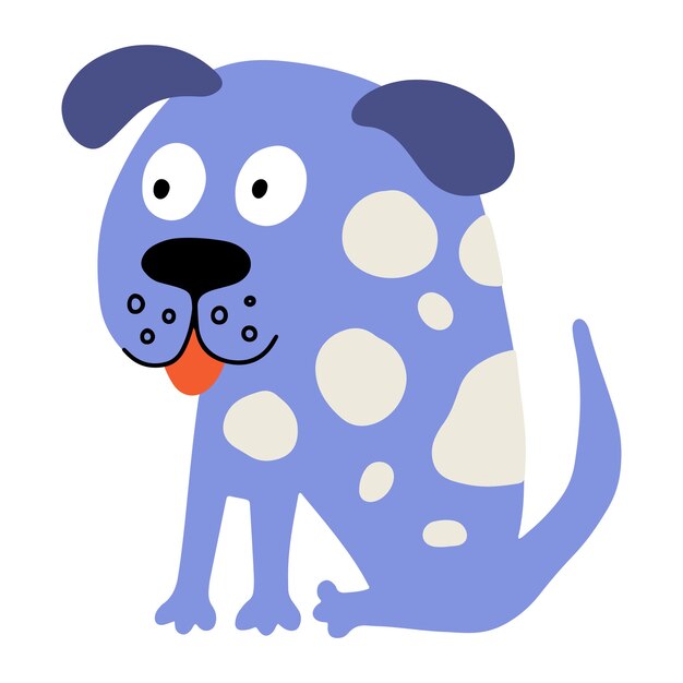 Cute dog colorful vector flat illustration