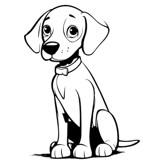 Vector cute dog for coloring book