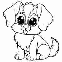 Vector cute dog for coloring